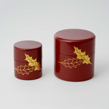 画像をギャラリービューアに読み込む, 漆蒔絵 茶筒 大(黒・朱赤)