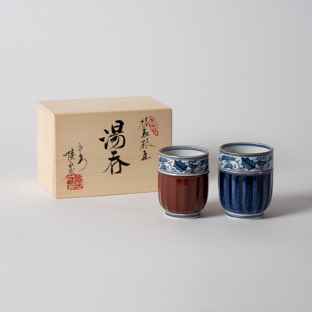 京泉 千筋桔梗 蓋付(夫婦)湯呑 京泉 千筋桔梗 蓋付(夫婦)湯呑(夫婦湯呑 – 柊家オンライン